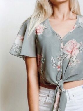 SHOW ME YOUR MUMU • The Tortuga Tie Top in Sweetheart Sage